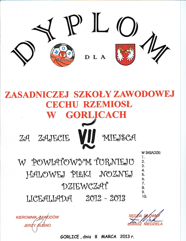 Mistrzostwa Powiatu w halowej piłce nożnej dziewcząt