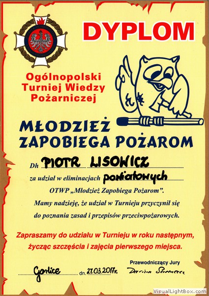 Turniej Wiedzy Pożarniczej „Młodzież Zapobiega Pożarom” 2017