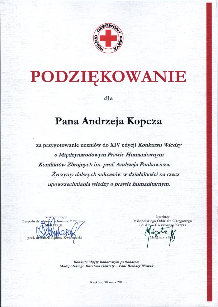 Pierwsze miejsce Beaty Górak z klasy I, w finale czternastej edycji…