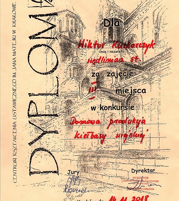 W dniu 14 listopada 2018 r. uczeń klasy pierwszej Wiktor Kucharczyk… – ilustracja 1