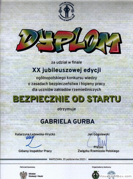 XX edycja Ogólnopolskiego Konkursu Wiedzy o zasadach BHP