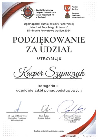 Eliminacje Powiatowe OTWP "Młodzież Zapobiega Pożarom" 2024